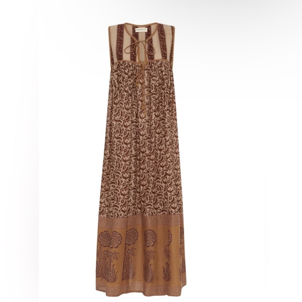 Daughters of India Aahna Dress ~ Walnut Brown Maxi size M NWT Hand Dyed